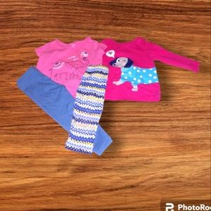 2 blouses and 2 girls' lycra pants from Carters brand